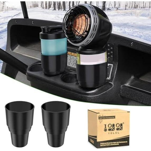 2 Pack Golf Cart Cup Holder, Dash Adapter for Portable Propane Heater Cylinder, Universal Replacement Drink Holder for Yamaha EZGO Club Car