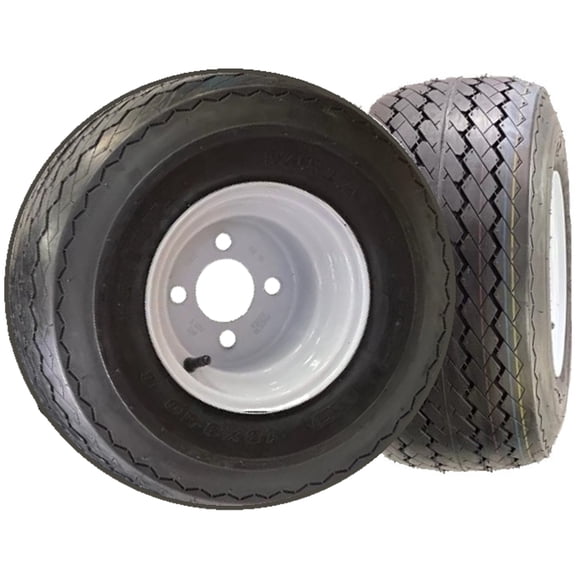 2-Pack Golf Cart Tires Rims 18-850-8 18X8.50-8 White Fits E-Z-GO Club Car Yamaha