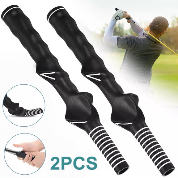 2 Pack Golf Grip Trainer Right Hand Swing Training Aid Golf Club Grip Teaching Tool Practice Warm Up Trainer for Beginners Kids Women Golf Instructors Rubber Non Slip Grip