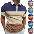 thumbnail image 1 of 2 Pack Golf Shirts for Men with Zipper Collared Short Sleeve Tshirts Shirt Mens Casual Color Block Pullover Breathable Lapel Athletic Workout Tees Tops, 1 of 8