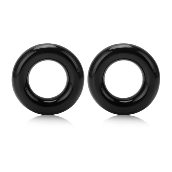 2-Pack Golf Swing Weight Rings, Round Glossy Donut Weights for Club Training and Warm-Up - Black