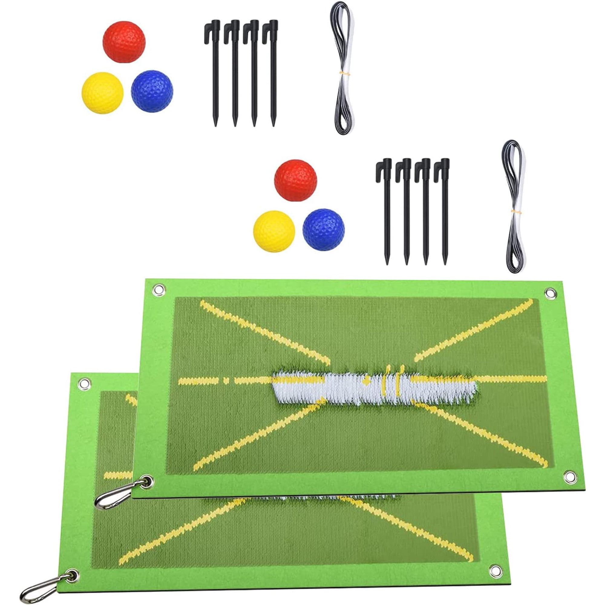 (2 Pack) Golf Training Mat for Swing Detection Batting Analysis Swing