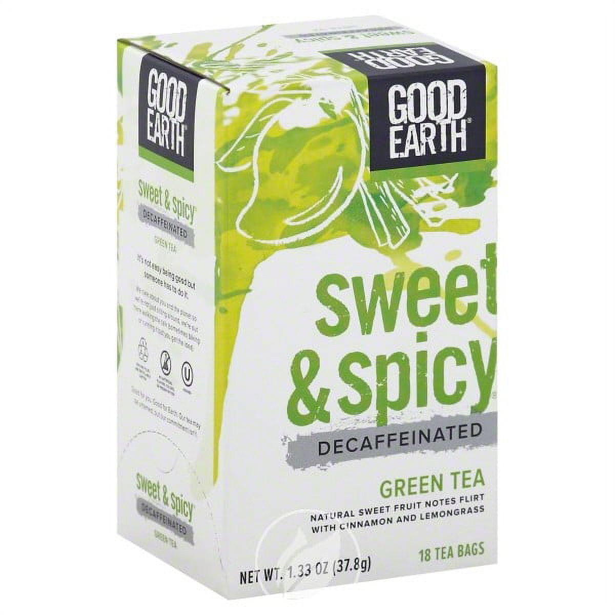 (2 Pack) Good Earth Teas Sweet&Spicy Decaft Green Tea 18Bag