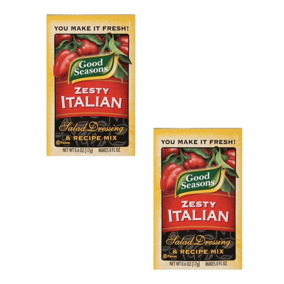 ( 2 Pack ) Good Seasons Zesty Italian Salad Dressing & Recipe Mix 1 Ea Tray