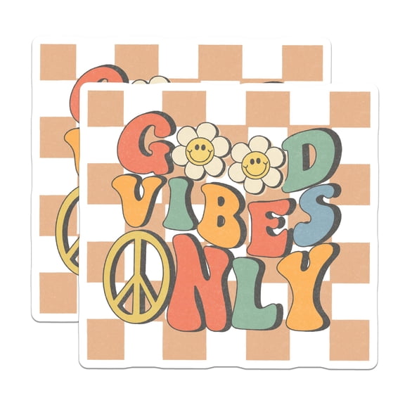 (2 Pack) Good Vibes Only Magnets - Retro Decor - Positive Affirmation Magnets - 5" On Longest Side - Premium Magnet - for Cars, Refrigerators, Toolboxes, Lockers - Made in USA - MAG14815