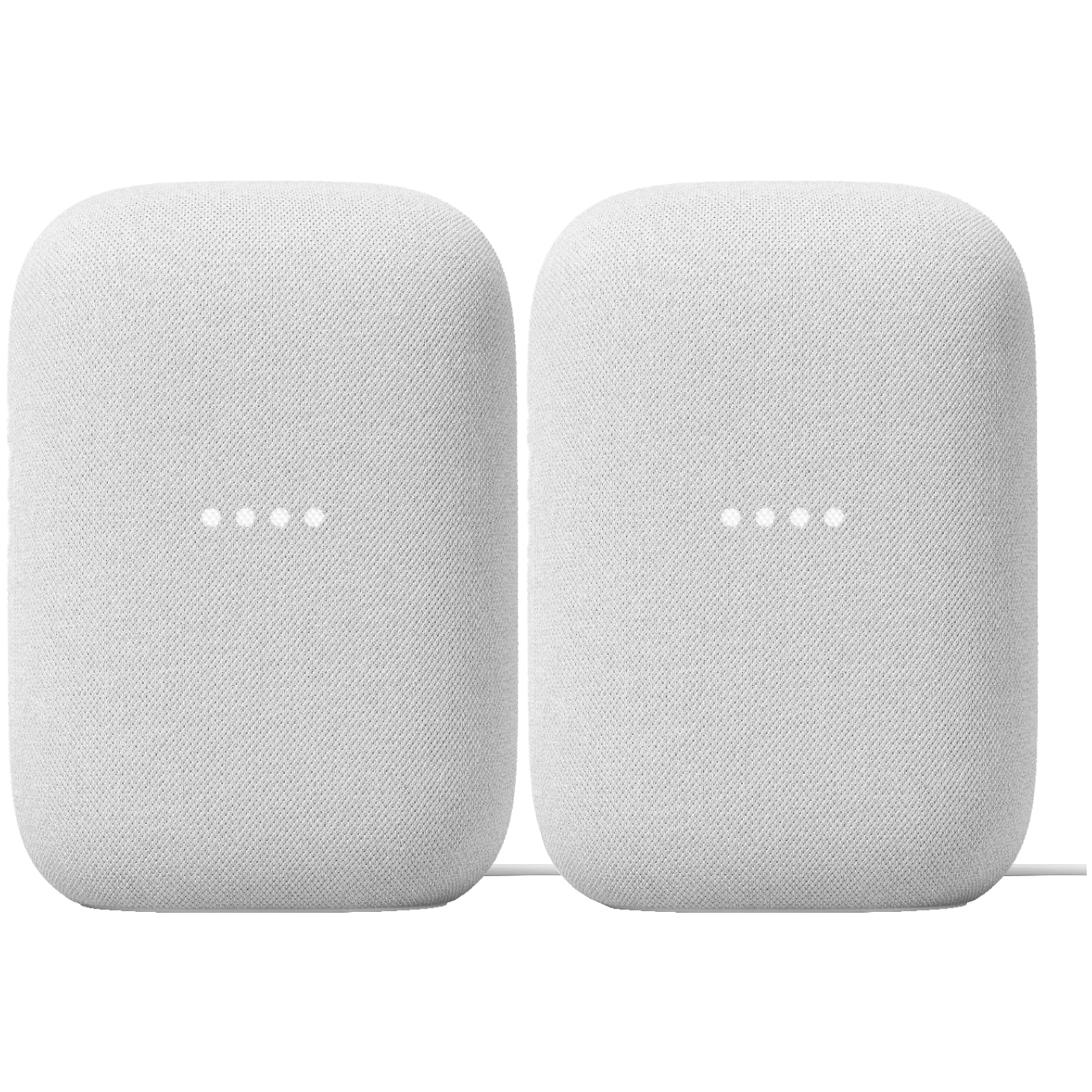 Google GA01420-US Nest Audio Smart Speaker 2 Pack Chalk with Privacy Controls and Superior Sound