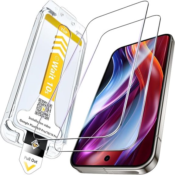 2 Pack for Google Pixel 10 Pro Screen Protector [One-Pull Install] Military Grade Shatterproof [Auto-Dusting-0 Bubble] 9H Tempered Glass for Google Pixel 10 Pro/Pixel 9 Pro/Pixel 9