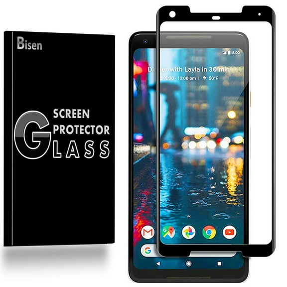 [2-Pack] Google Pixel 2 XL (2017 Release) BISEN Tempered Glass Screen Protector [3D Curved Full Coverage, Edge-To-Edge Protect], Anti-Scratch, Anti-Shock, Shatterproof, Bubble Free