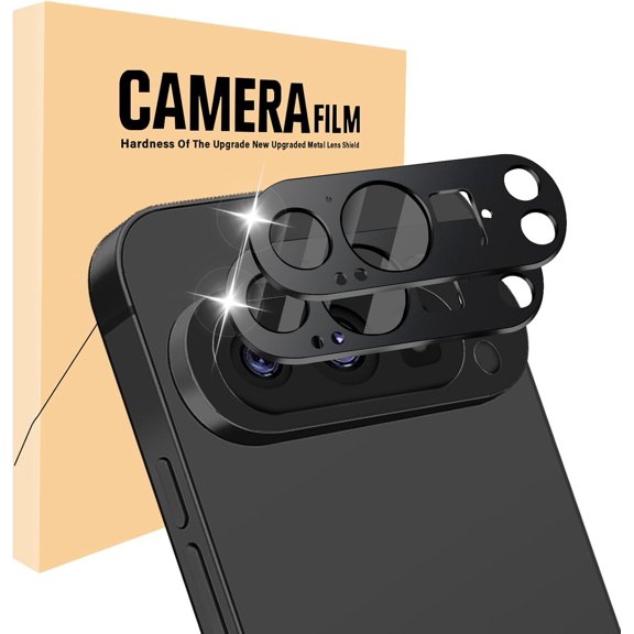 2 Pack for Google Pixel 9 Pro XL Camera Lens Protector,Premium Metal Tempered Glass Camera Cover,Anti-Scratch High Definition Camera Screen Protector for Pixel 9 Pro XL (Black)
