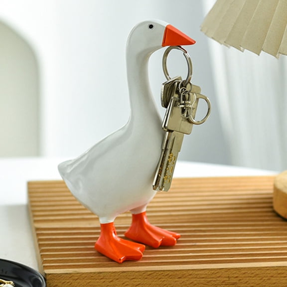 2 Pack Goose Key Holder Duck Statue Key Hanger Magnetic for Office Desk and Home Entryway Decor