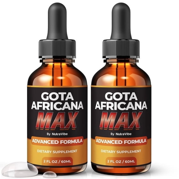(2 Pack) Gota Africana Max  Natural Daily Liquid Formula Designed to Align with Fitness Goals, Support an Active Lifestyle & Body Balance | Just a Few Drops for a Fit-Focused Routine (60 Servings)