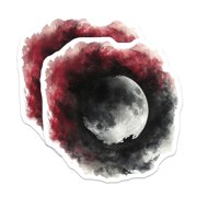 2 Pack Gothic Full Moon Magnets - Dark Celestial Watercolor Decor - Witchy Blood Moon Red Nebula Artwork - 5 Inches On Longest Side - Thick Durable Magnet - Made in USA