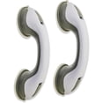 thumbnail image 1 of 2 Pack Grab Bars for Shower and Bathtub - Heavy Duty Suction Shower Grab Bar for Seniors & Elderly - 12 Inch Suction Cup Safety Handle Removable Bath Handrails (No Drill Bathroom Safety Bars), Grey, 1 of 4
