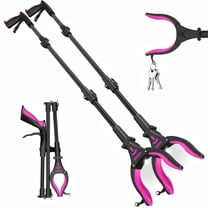 Kekoy 2-Pack Grabber Reacheing Tool, 32" Grabbers for Elderly, Trash Picker Grabber with Light, Extended Claw Reacher Tool, Foldable Pick up Grab Tool, Magnetic Sticks for Reaching (Black Rose)