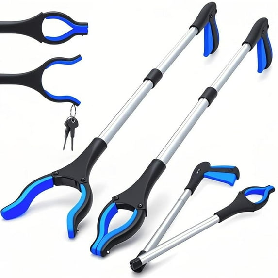 2025 New 2-Pack Grabber Tool, 32" Long Reacher Grabber Pickup Tool with Magnetic Tip, Trash Picker for Elderly Grab It Reaching Tool, Garbage Picker Upper, Litter Pick Up Grab