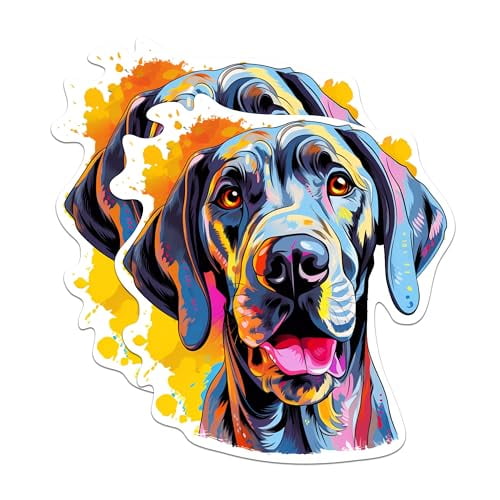 (2 Pack) Great Dane Dog Breed Magnets - 5 Inches On Longest Side - Choose from Over 100 Dog Breeds - for Cars, Refrigerators, Toolboxes - Made in USA - MAG1865