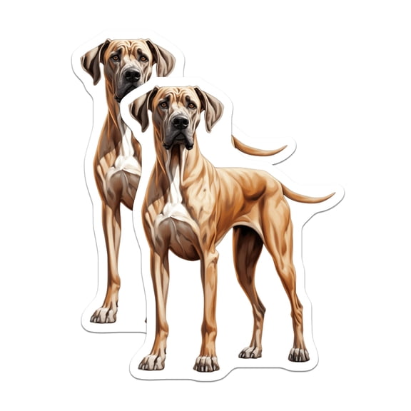 (2 Pack) Great Dane Magnets - Dog Owner Decor - Breed Specific Art Magnets - 5 Inches On Longest Side - Thick Durable Magnet - Made in USA - MAG25459