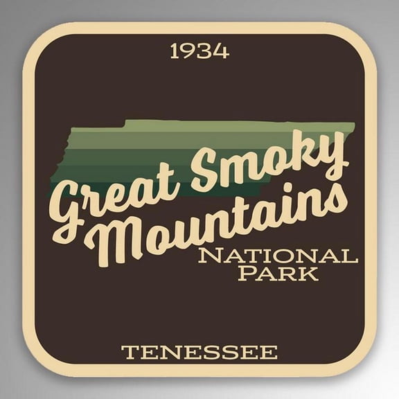 2-Pack Great Smoky Mountains National Park Decal Sticker | 4-Inches By 4-Inches | Vinyl Sticker | UV Protective Laminate | PD997