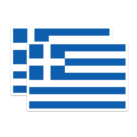 (2 Pack) Greece World Flag Magnets - Pride - 5" On Longest Side - Premium Magnet - Choose from Over 200 Countries - for Cars, Refrigerators, Toolboxes, Lockers- Made in USA - MAG0879