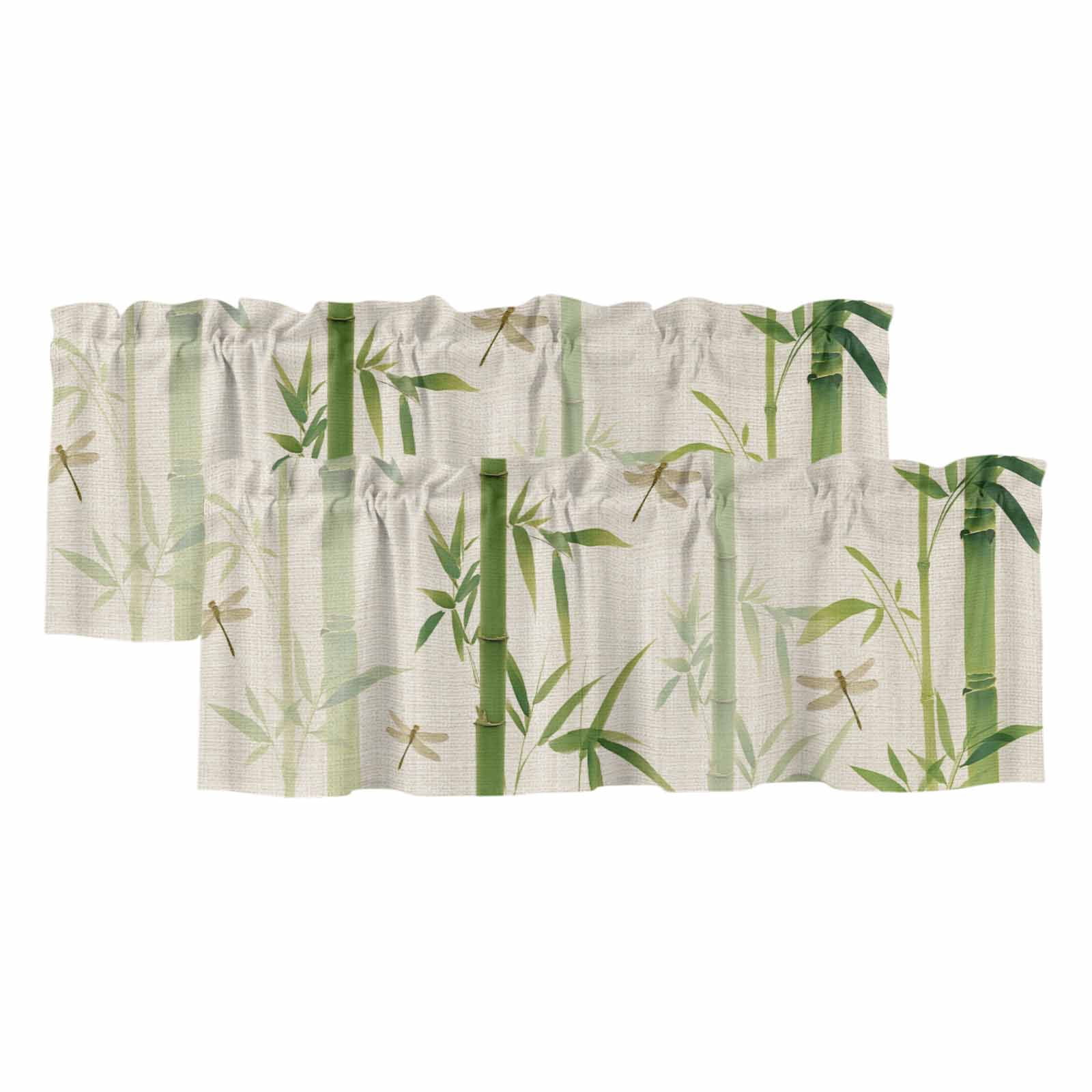 2 Pack Green Botanical Valances for Windows Bedroom Living Room Window ...