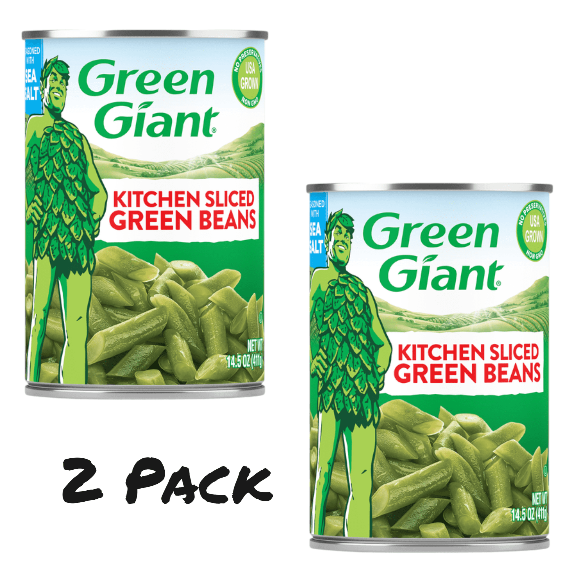 2 Pack ) Green Giant Kitchen Sliced Green Beans, Shelf Stable