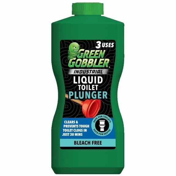 2 Pack Green Gobbler Liquid Toilet Plunger Industrial 33oz