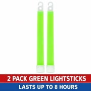 Emergency Green Lightsticks 2 pack, 8-Hour Duration for Indoor and Outdoor Use