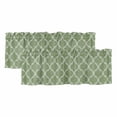 thumbnail image 1 of 2 Pack Green Moroccan Valances for Windows Bedroom Living Room Window Treatments, Morocco Boho Ethnic Abstract Geometric Rod Pocket Valance Drapes Short Kitchen Curtains Over Sink 60"x18", 1 of 8
