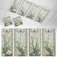 thumbnail image 1 of 2 Pack Green Vintage Stained Glass Fluorescent Light Covers for Ceiling Lights Flowers Butterfly Magnetic Ceiling Light Covers Overhead Light Filters for Office Classroom Home, 1 of 9