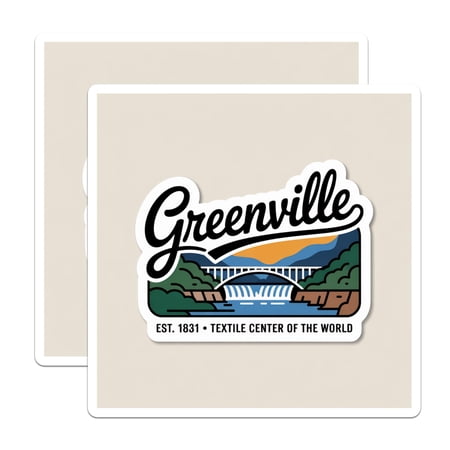 (2 Pack) Greenville South Carolina Magnets - Hometown Souvenir - Textile Center SC - 5" On Longest Side - Premium Magnet - for Cars, Refrigerators, Toolboxes, Lockers - Made in USA - MAG18995