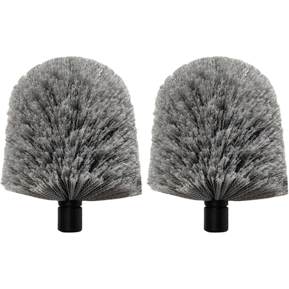 2 Pack Grey Big Twist- Cobweb Duster  Brush, Fits Standard 3/4 inch Threaded Poles, Attachment Spider Web Duster Brush  for Ceilings, Moldings, Floor Vents, and Corners