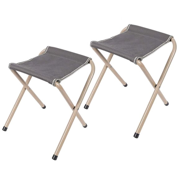 2 Pack Grey Folding Camp Stools For Adults, Portable Heavy Duty Camping Stools For Fishing Hiking Backpacking, 300lbs Capacity