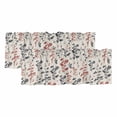 thumbnail image 1 of 2 Pack Grey Red Botanical Valances for Windows Bedroom Living Room Window Treatments, Rustic Country Spring Floral Summer Leaf Rod Pocket Valance Drapes Short Kitchen Curtains Over Sink 54"x18", 1 of 8