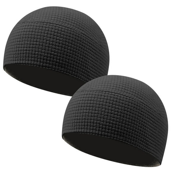 2 Pack Grid Fleece Beanie Watch Cap Waffle Beanie Tactical Army Military Skull Cap, All Weather Beanie