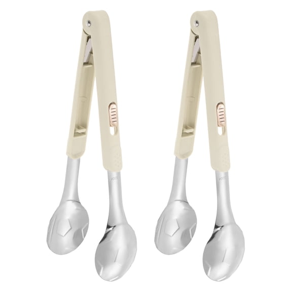 2-Pack Grill Tongs, 2.4 Inch Anti-Scald Stainless Steel Locking Tongs for Cooking/Outdoor Barbecue [Soccer-Shaped]