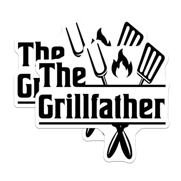 (2 Pack) The Grillfather Magnets - Funny BBQ Dad Humor - Father's Day Grilling Accessories - Fridge Decal - 5 Inches On Longest Side - Thick Durable Magnet - Made in USA - MAG20713