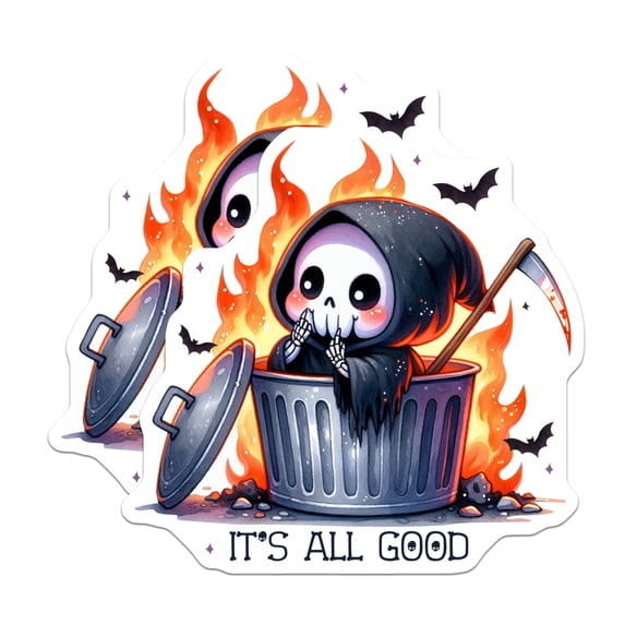 (2 Pack) Grim Reaper Magnets - Funny Kitchen Decor - Halloween Themed Refrigerator Magnets - 5" On Longest Side - for Cars, Fridges, Toolboxes - Made in USA - MAG6054