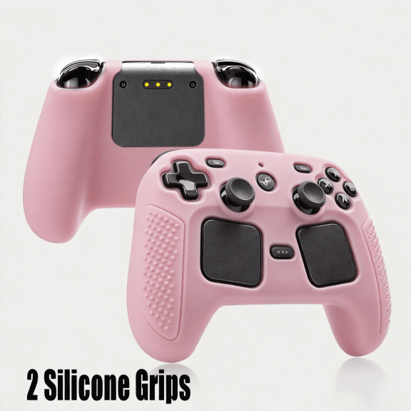 2-Pack Grip Covers for 2026 Steam Controller 2 Accessories, Protective Cover Shell Silicone Skin Case, Pink