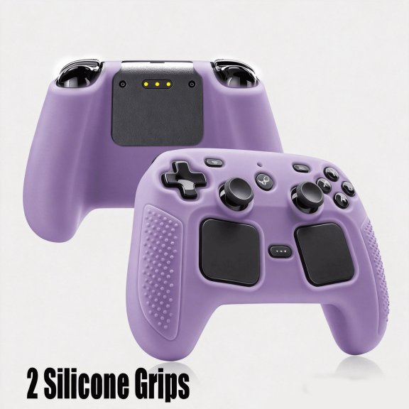 2-Pack Grip Covers for 2026 Steam Controller 2 Accessories, Protective Cover Shell Silicone Skin Case, Purple
