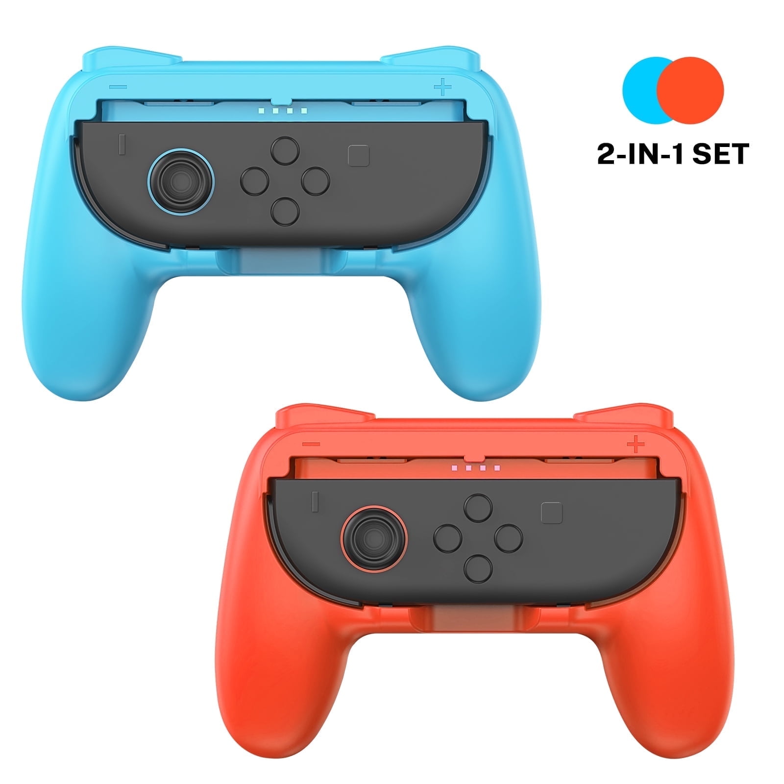 2 Pack for Switch 2 Joy con Grip for Nintendo Switch 2 Controller, Anti-Slip Protective Handle Kit, for Switch 2 Joypad Holder Accessories, Red/Blue