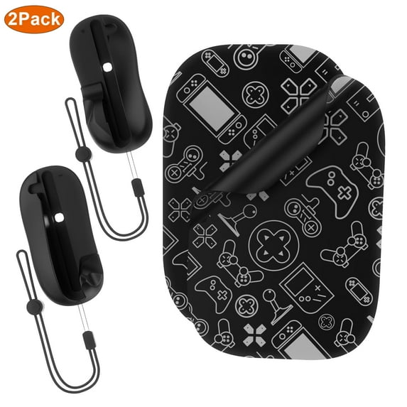 2-Pack Grip Mouse for Switch 2 Joycon Gaming Controller, Prociv Ergonomic Controller Mouse with Wrist Rope & Anti-slip Pad Compatible with Switch 2 Accessories(Black)