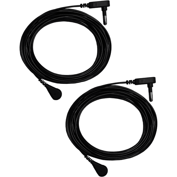 2 Pack Grounding Cords, Universal Grounding Cord Wire Replacement for Grounding Mat Grounding Devices, Fits All Popular Bands 15Ft Black