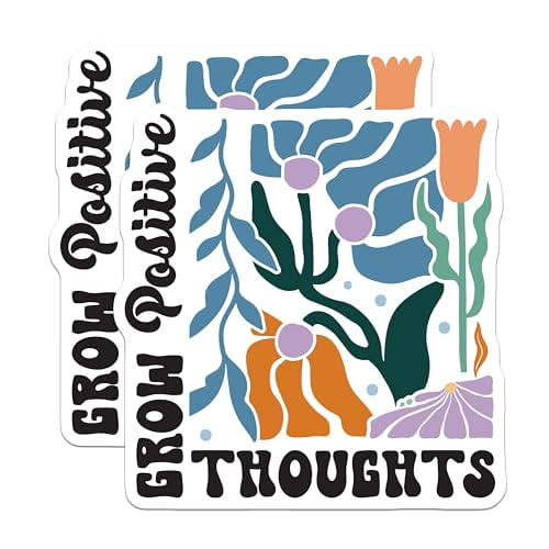 (2 Pack) Grow Positive Thoughts Magnets - Inspirational Magnet for Home - Motivational Fridge Magnets for Office - 5" On Longest Side - for Cars, Fridges, Toolboxes - Made in USA - MAG3837
