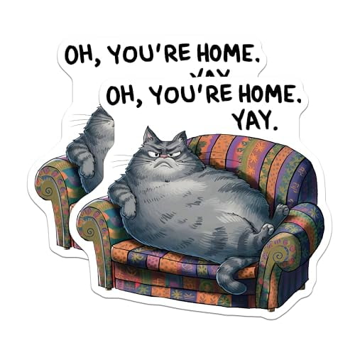 (2 Pack) Grumpy Cat Magnets Magnets - Funny Home Decor - Cat Lover Humor - 5" On Longest Side - Made in USA - Sticks to Refrigerators & Metal Surfaces - MAG9023