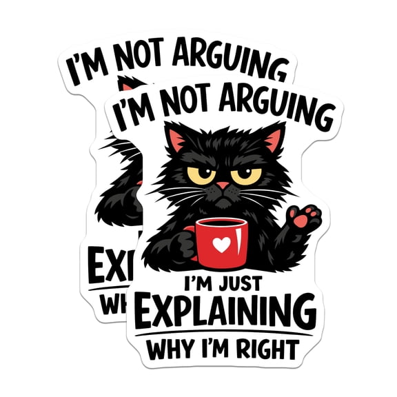 (2 Pack) Grumpy Cat Magnets - Sarcastic Quote Feline - Funny Cat Lover Refrigerator Decor - Black Cat Art - 5 Inches On Longest Side - Thick Durable Magnet - Made in USA - MAG22980