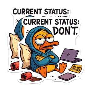 (2 Pack) Grumpy Duck Magnets - Current Status Dont Humor - Funny Sarcastic Mood Magnets - 5 Inches On Longest Side - Thick Durable Magnet - Made in USA - MAG20369