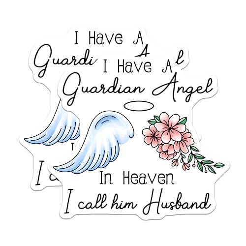 (2 Pack) Guardian Angel Magnets - Heaven Winged Magnet - Husband Memorial Floral Magnet - 5" On Longest Side - for Cars, Fridges, Toolboxes - Made in USA - MAG6121