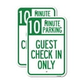 thumbnail image 1 of (2 Pack) Guest Check in Only (Choose Your Limit) Minute Parking | 12" X 18" Heavy-Gauge Aluminum Sign | Rust Free Aluminum, Weather Resistant, Waterproof, Fade Resistant, 2 Pre-drilled Holes, 1 of 4