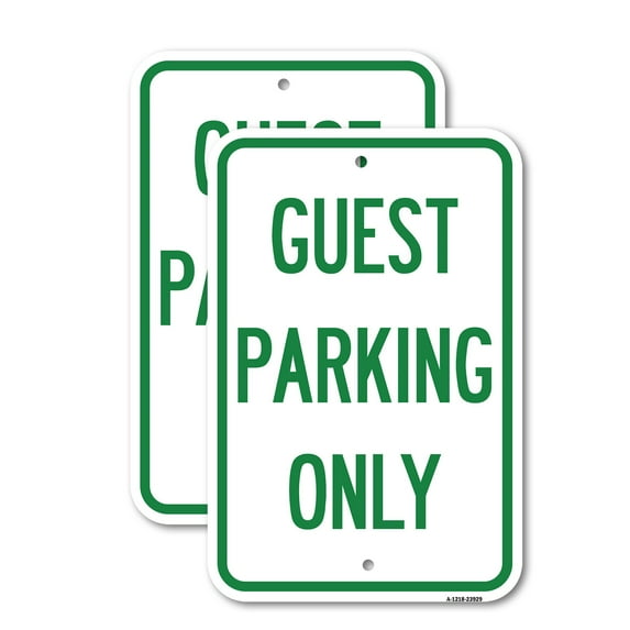 (2 Pack) Guest Parking Only | 18" X 24" Heavy-Gauge Aluminum Sign | Rust Free Aluminum, Weather Resistant, Waterproof, Fade Resistant, 2 Pre-drilled Holes