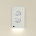thumbnail image 1 of 2 Pack -  GuideLight 2 for Outlets [New Version - LED Light Bar] - Night Light - Electrical Outlet Wall Plate With LED Night Lights - Automatic On/Off Sensor - (Duplex, Light Almond), 1 of 5